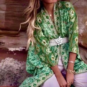 🌺🎉HP🎉🌺 NWT Spell & The Gypsy Folk Song Kimono Robe Sage